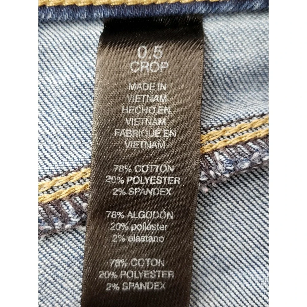 Chico's Cropped Jeans Sz 0.5 Med Wash Blue So Slimming Girlfriend Crop High Rise